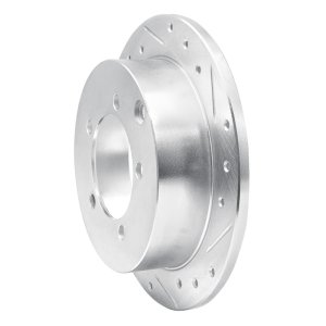 Mitsubishi Diamante Brake Rotor (1) - Rear Right - R1 Concepts - Drilled & Slotted - Silver - `97-`04